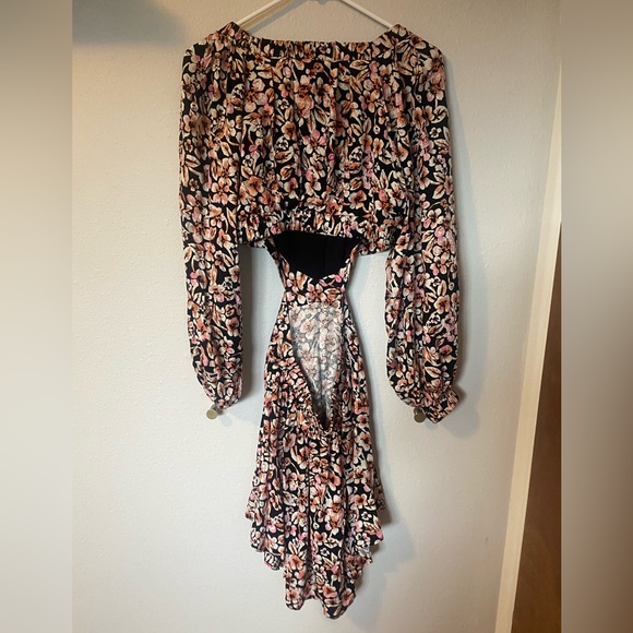 Free People Jael Printed Mini Dress, Floral Black, Size Small - Picture 6 of 6